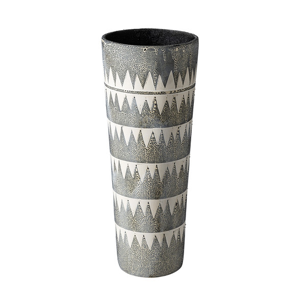 Gray And White Tribal Pattern Vase 397534 By Homeroots