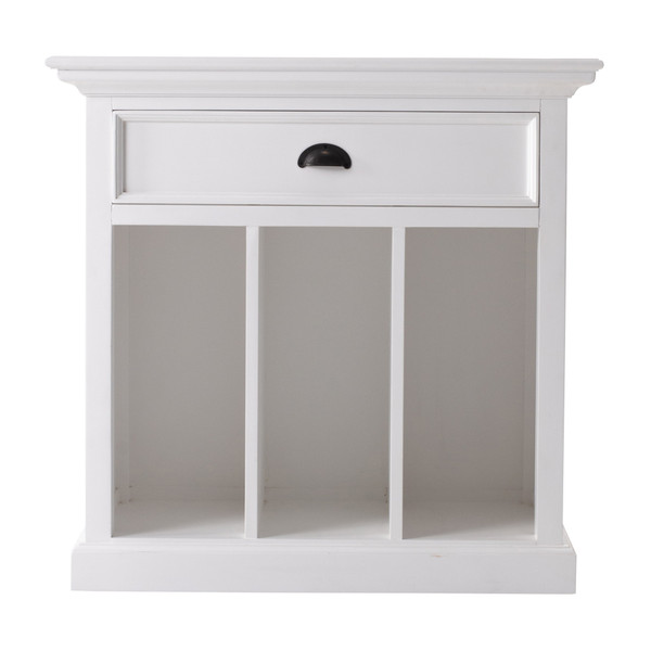 Classic White Large Nightstand With Dividers 397621 By Homeroots