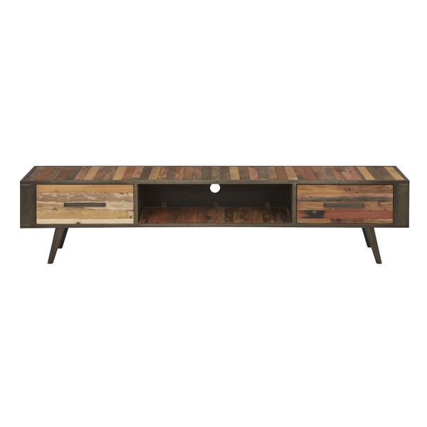 Rustic Natural Wood Tv Stand With Two Drawers 397686 By Homeroots