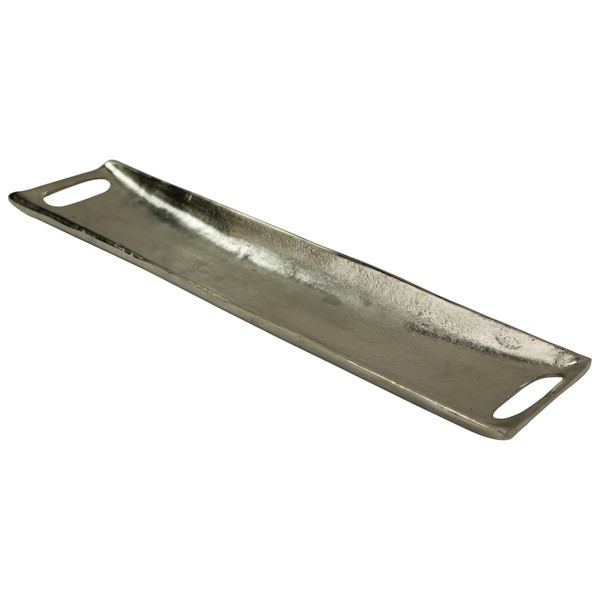 Jumbo Burnished Silver Metal Boat Shaped Tray 397869 By Homeroots