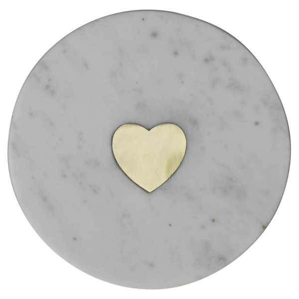 Heart Inlay Marble Serving Tray 397891 By Homeroots