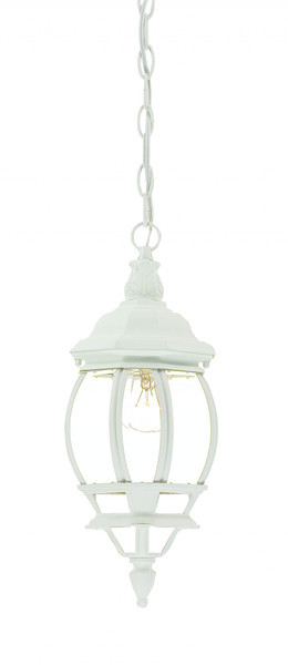 Chateau 1-Light Textured White Hanging Light 398000 By Homeroots