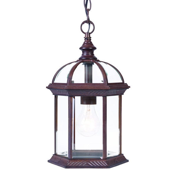 Dover 1-Light Burled Walnut Hanging Light 398009 By Homeroots