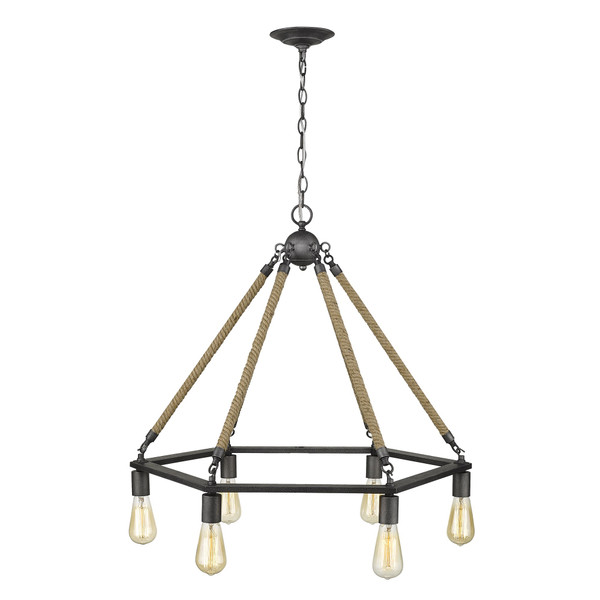 Holden 6-Light Antique Gray Wagon Wheel Chandelier 398045 By Homeroots