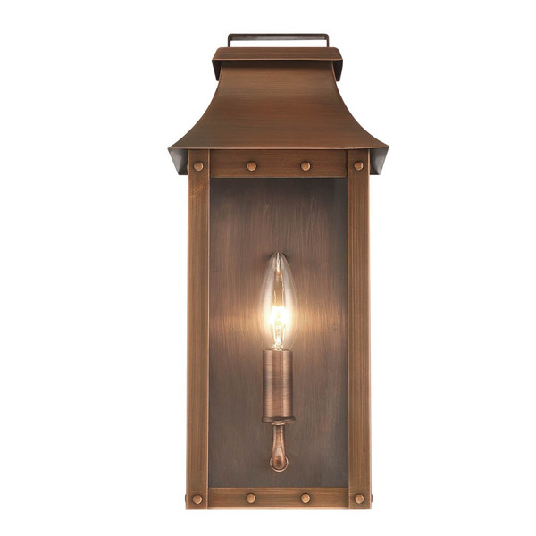 Manchester 1-Light Copper Patina Pocket Wall Light 398420 By Homeroots