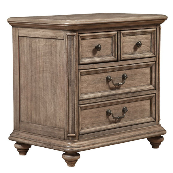 Taupe Brown Classic Wood 4 Drawer Nightstand 399248 By Homeroots