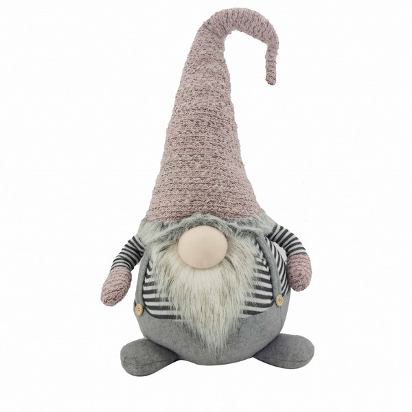 Grey Stripe Pink Hat Chubby Gnome 399338 By Homeroots