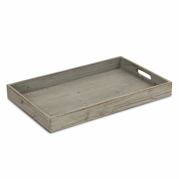 Minimalist Gray Wooden Tray 399619 By Homeroots