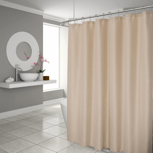 Luxurious Beige Waffle Weave Shower Curtain 399723 By Homeroots