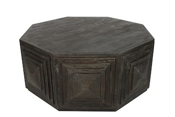 Deep Brown Octagonal Coffee Table 400854 By Homeroots