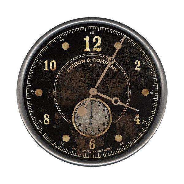 15" Vintage Look Black Wall Clock 401534 By Homeroots