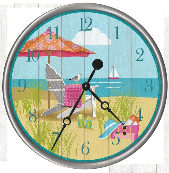 23" Vibrant Day At The Beach Wall Clock 401551 By Homeroots