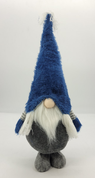 Royal Blue Fuzzy Hat Standing Gnome 402541 By Homeroots