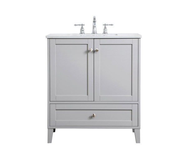 30 Inch Single Bathroom Vanity In Grey VF18030GR By Elegant Lighting