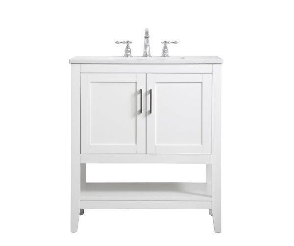 30 Inch Single Bathroom Vanity In White VF16030WH By Elegant Lighting