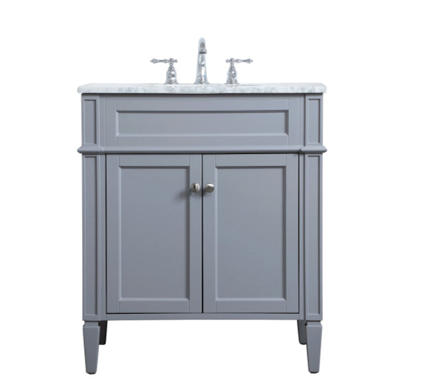30 Inch Single Bathroom Vanity In Grey VF12530GR By Elegant Lighting