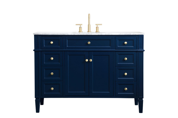 48 Inch Single Bathroom Vanity In Blue VF12548BL By Elegant Lighting