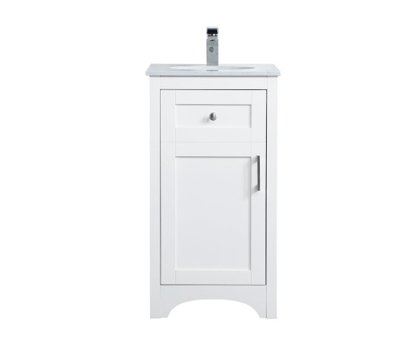 18 Inch Single Bathroom Vanity In White VF17018WH By Elegant Lighting