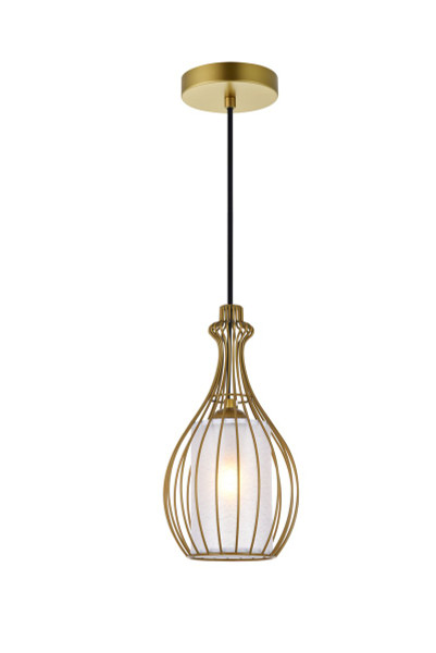 Miya 1 Light Brass Pendant LD2419BR By Elegant Lighting
