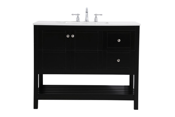 42 Inch Single Bathroom Vanity In Black VF16442BK By Elegant Lighting