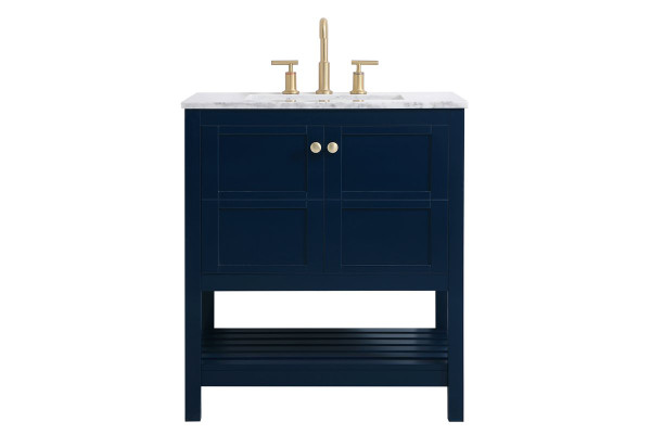 30 Inch Single Bathroom Vanity In Blue VF16530BL By Elegant Lighting