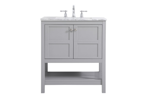 30 Inch Single Bathroom Vanity In Gray VF16530GR By Elegant Lighting