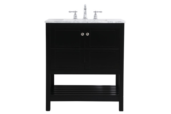 30 Inch Single Bathroom Vanity In Black VF16530BK By Elegant Lighting