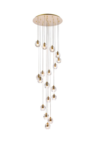 Eren 18 Lights Gold Pendant 3505D20G By Elegant Lighting