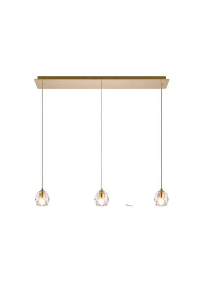 Eren 3 Lights Gold Pendant 3505D28G By Elegant Lighting