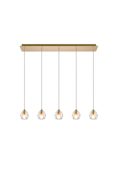 Eren 5 Lights Gold Pendant 3505D32G By Elegant Lighting