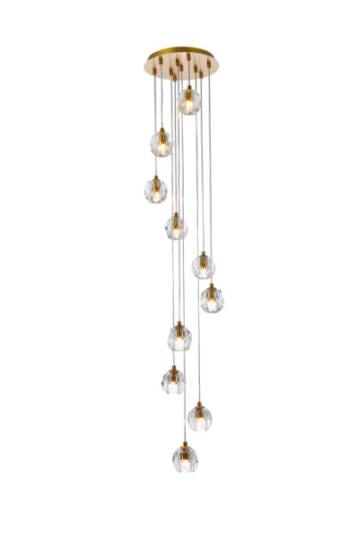 Eren 10 Lights Gold Pendant 3505G11G By Elegant Lighting