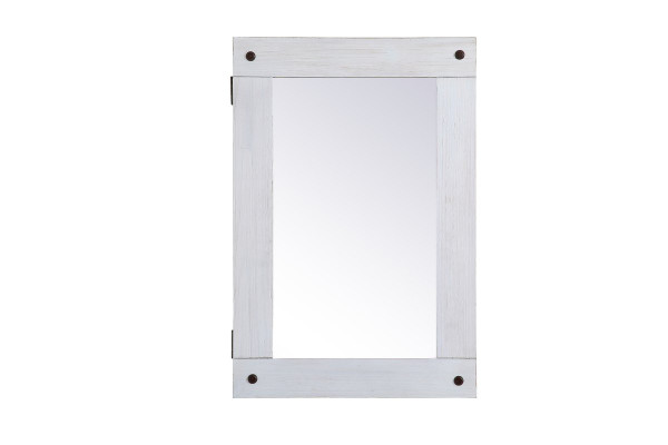 Wooden Mirror Medicine Cabinet 22 Inch X 33 Inch In Antique White MR562233WH By Elegant Lighting