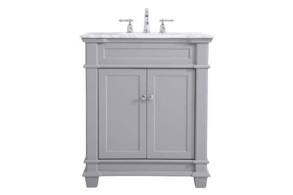 30 Inch Single Bathroom Vanity Set In Grey VF50030GR By Elegant Lighting