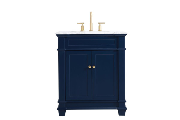 30 Inch Single Bathroom Vanity Set In Blue VF50030BL By Elegant Lighting