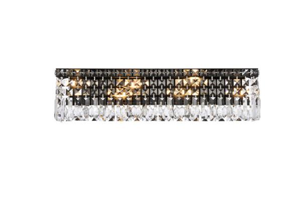 Maxime 26 Inch Black Wall Sconce V2032W26BK/RC By Elegant Lighting