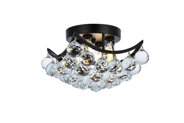 Corona 10 Inch Black Flush Mount V9800F10BK/RC By Elegant Lighting