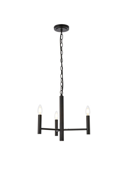 Carmella 3 Lights Pendant In Black LD7059D17BK By Elegant Lighting