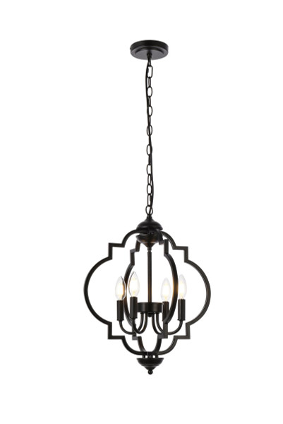 Sandara 4 Lights Pendant In Black LD7064D16BK By Elegant Lighting