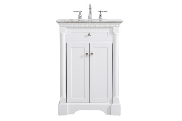 24 Inch Single Bathroom Vanity In White VF53024WH By Elegant Lighting