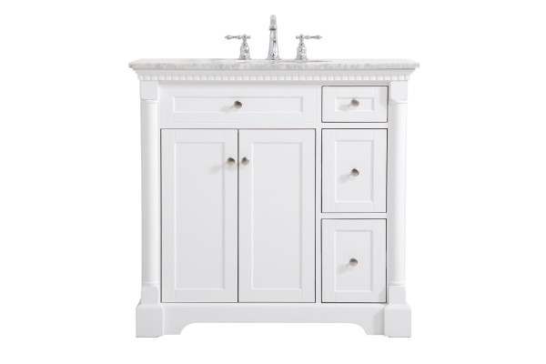 36 Inch Single Bathroom Vanity In White VF53036WH By Elegant Lighting