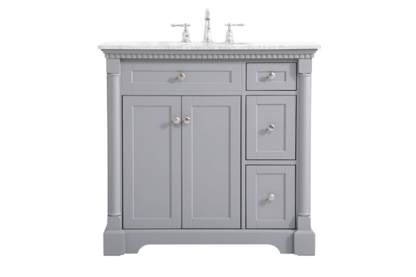 36 Inch Single Bathroom Vanity In Grey VF53036GR By Elegant Lighting