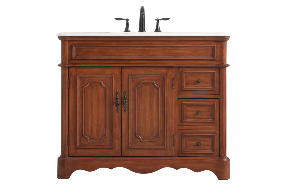 42 Inch Single Bathroom Vanity In Teak VF30442TK By Elegant Lighting