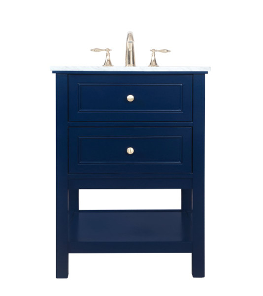 24 Inch Single Bathroom Vanity In Blue VF27024BL By Elegant Lighting