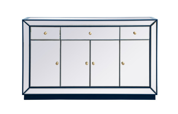 60 Inch Mirrored Credenza In Blue MF53001BL By Elegant Lighting