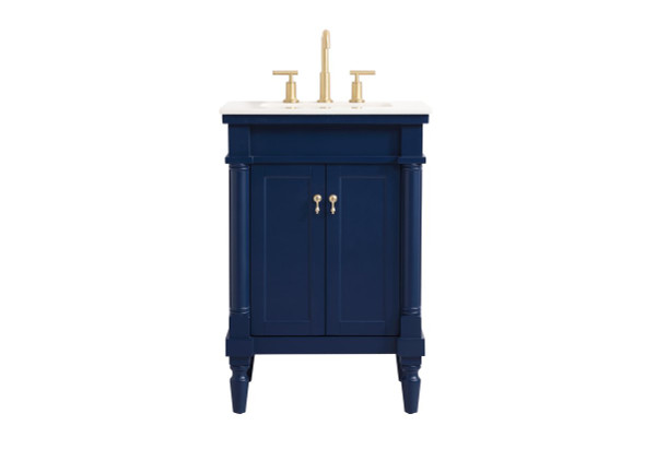24 Inch Single Bathroom Vanity In Blue VF13024BL By Elegant Lighting