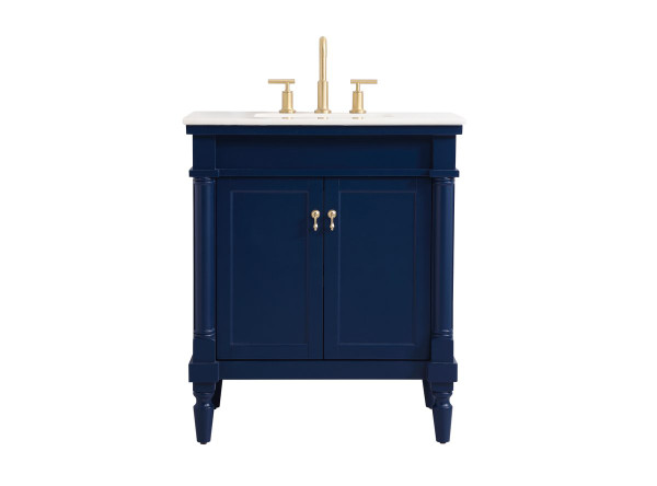 30 Inch Single Bathroom Vanity In Blue VF13030BL By Elegant Lighting