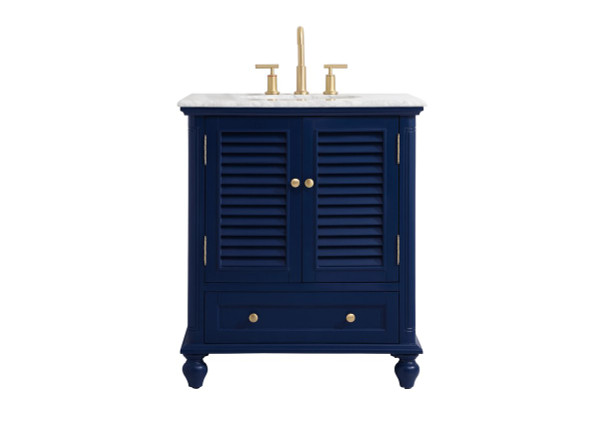 30 Inch Single Bathroom Vanity In Blue VF30530BL By Elegant Lighting