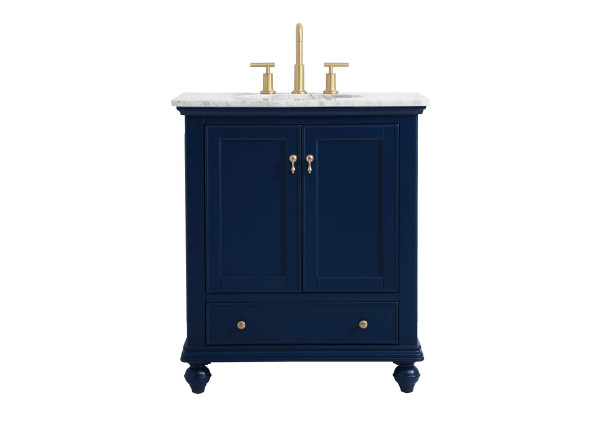 30 Inch Single Bathroom Vanity In Blue VF12330BL By Elegant Lighting