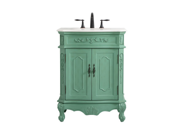 27 Inch Single Bathroom Vanity In Vintage Mint VF10127VM By Elegant Lighting