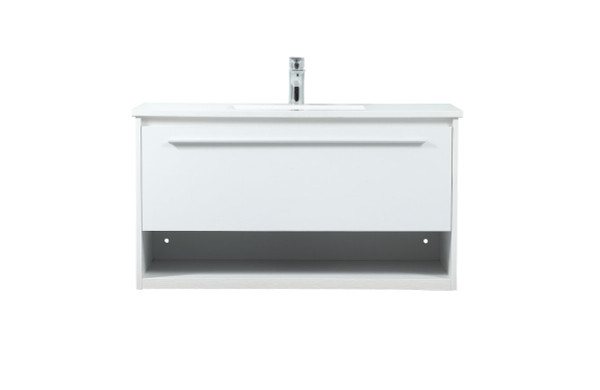 36 Inch Single Bathroom Vanity In White VF43536MWH By Elegant Lighting